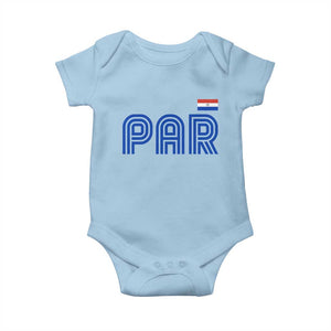 Vintage Paraguay Baby Onesie Retro Typography Patriotic Paraguayan Pride Flag Graphic TS10 Light Blue Print Your Wear