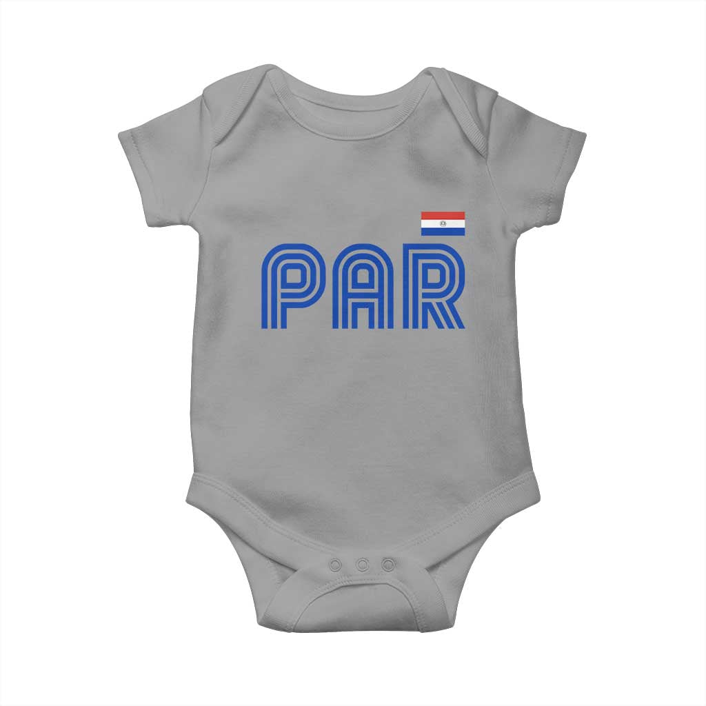 Vintage Paraguay Baby Onesie Retro Typography Patriotic Paraguayan Pride Flag Graphic TS10 Sport Gray Print Your Wear