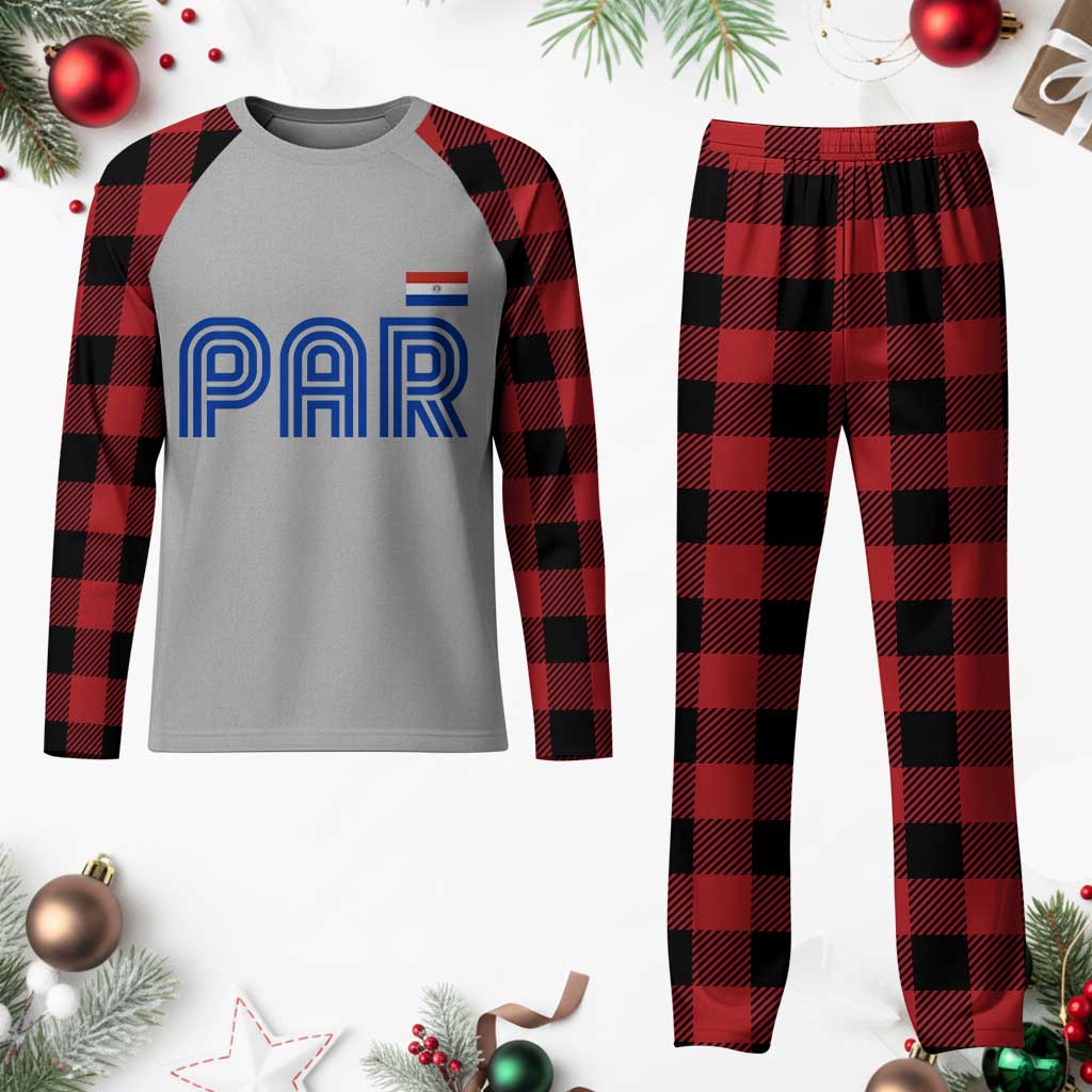 Vintage Paraguay Plaid Pajama Set Retro Typography Patriotic Paraguayan Pride Flag Graphic TS10 Buffalo Plaid Print Your Wear