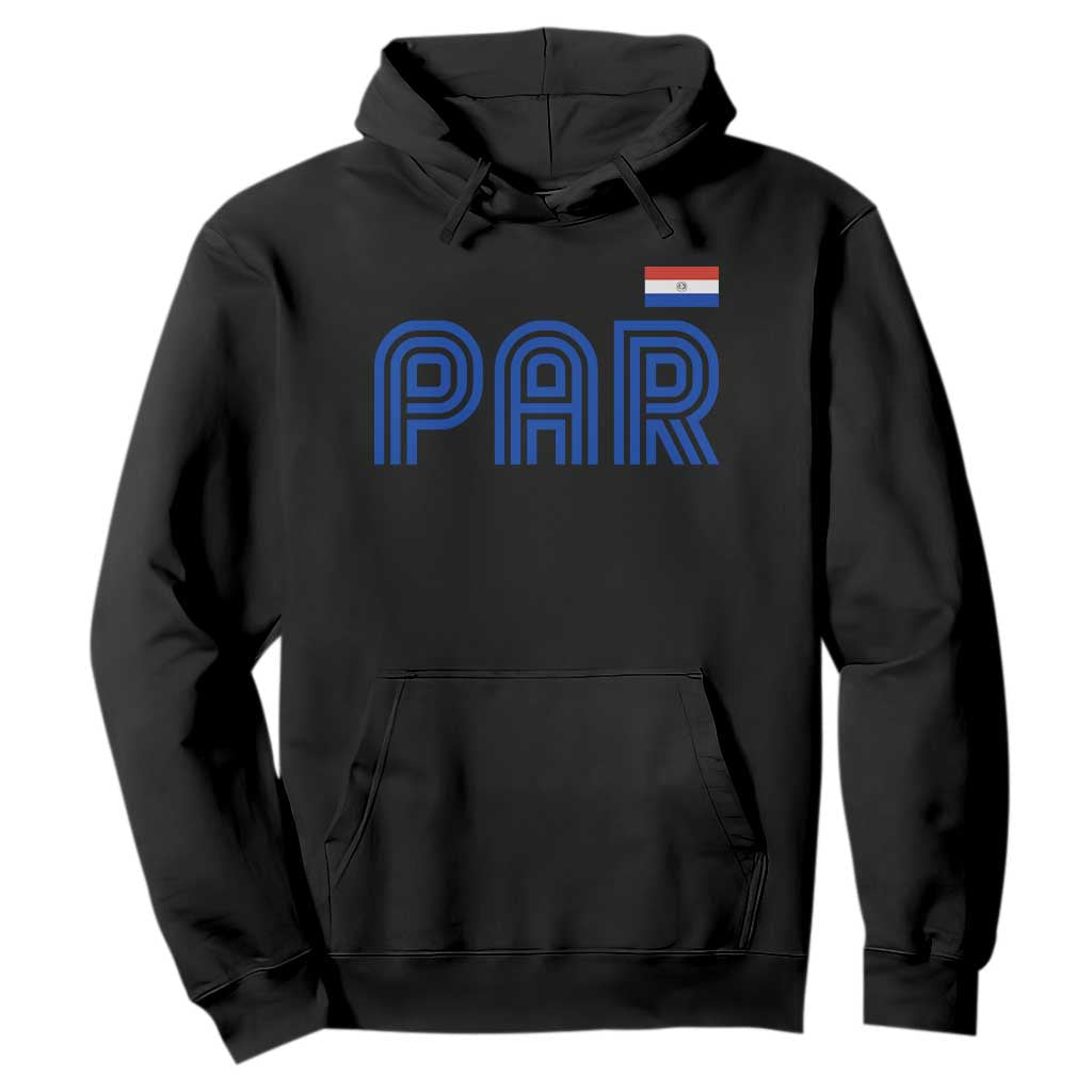 Vintage Paraguay Hoodie Retro Typography Patriotic Paraguayan Pride Flag Graphic TS10 Black Print Your Wear