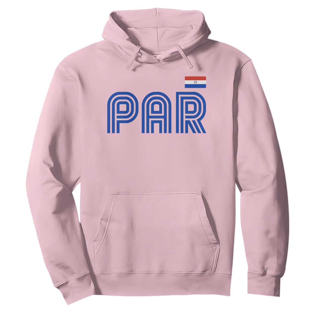 Vintage Paraguay Hoodie Retro Typography Patriotic Paraguayan Pride Flag Graphic TS10 Light Pink Print Your Wear