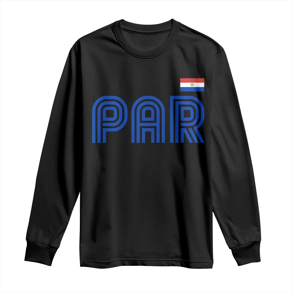 Vintage Paraguay Long Sleeve Shirt Retro Typography Patriotic Paraguayan Pride Flag Graphic TS10 Black Print Your Wear