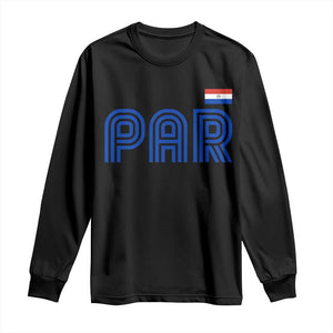 Vintage Paraguay Long Sleeve Shirt Retro Typography Patriotic Paraguayan Pride Flag Graphic TS10 Black Print Your Wear
