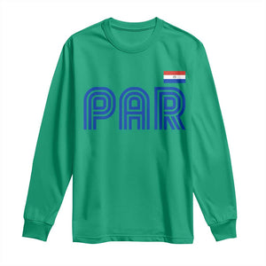 Vintage Paraguay Long Sleeve Shirt Retro Typography Patriotic Paraguayan Pride Flag Graphic TS10 Irish Green Print Your Wear