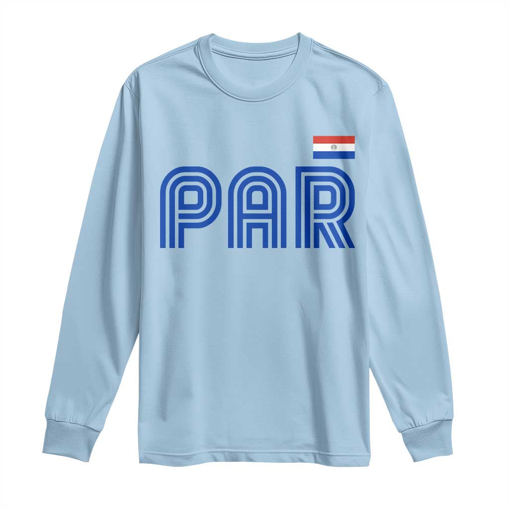 Vintage Paraguay Long Sleeve Shirt Retro Typography Patriotic Paraguayan Pride Flag Graphic TS10 Light Blue Print Your Wear