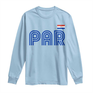 Vintage Paraguay Long Sleeve Shirt Retro Typography Patriotic Paraguayan Pride Flag Graphic TS10 Light Blue Print Your Wear