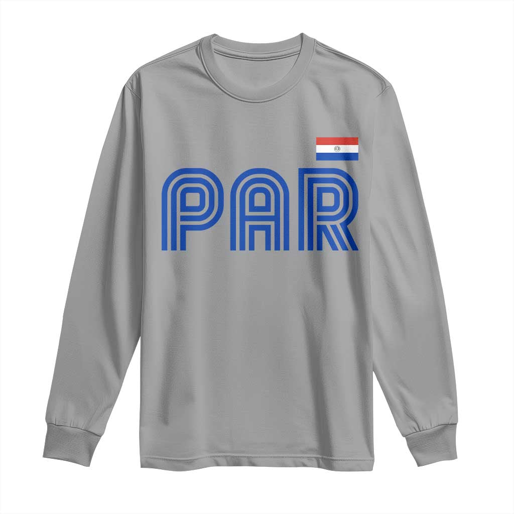Vintage Paraguay Long Sleeve Shirt Retro Typography Patriotic Paraguayan Pride Flag Graphic TS10 Sport Gray Print Your Wear