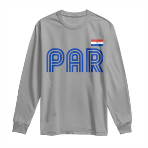 Vintage Paraguay Long Sleeve Shirt Retro Typography Patriotic Paraguayan Pride Flag Graphic TS10 Sport Gray Print Your Wear