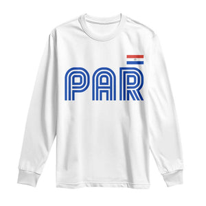 Vintage Paraguay Long Sleeve Shirt Retro Typography Patriotic Paraguayan Pride Flag Graphic TS10 White Print Your Wear