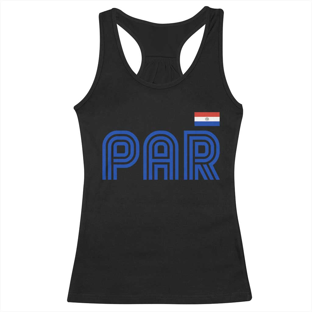 Vintage Paraguay Racerback Tank Top Retro Typography Patriotic Paraguayan Pride Flag Graphic TS10 Black Print Your Wear