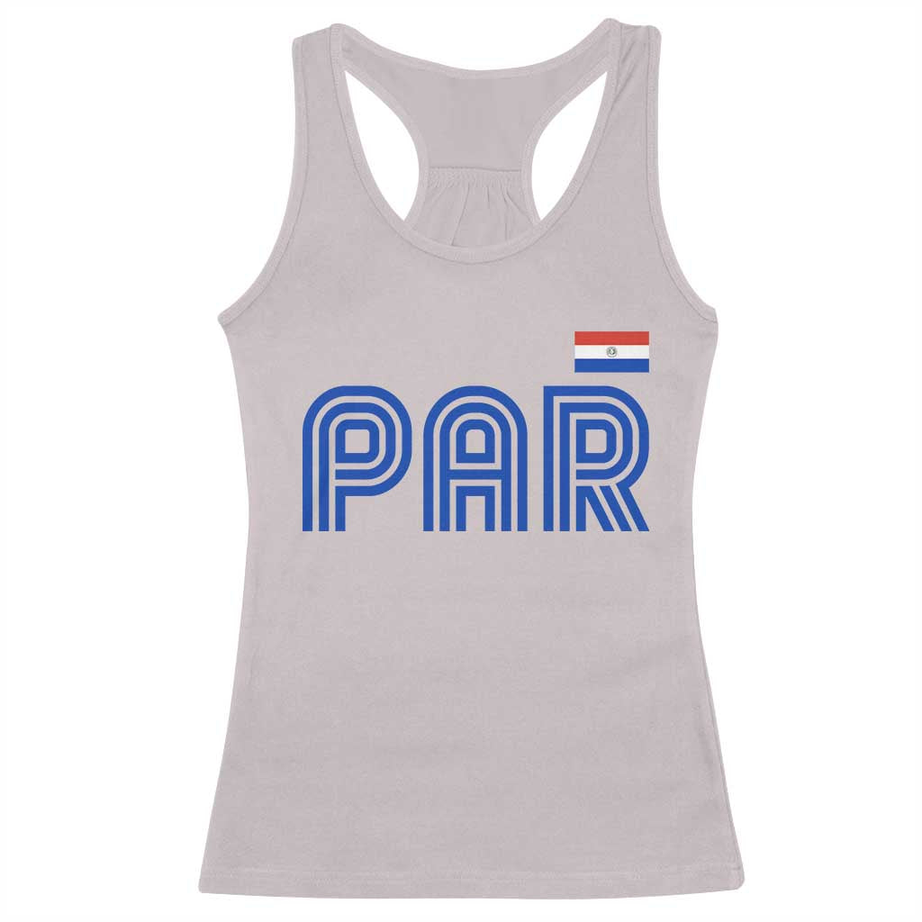 Vintage Paraguay Racerback Tank Top Retro Typography Patriotic Paraguayan Pride Flag Graphic TS10 Ice Gray Print Your Wear