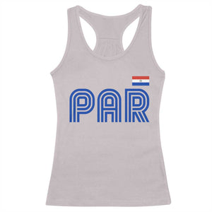 Vintage Paraguay Racerback Tank Top Retro Typography Patriotic Paraguayan Pride Flag Graphic TS10 Ice Gray Print Your Wear