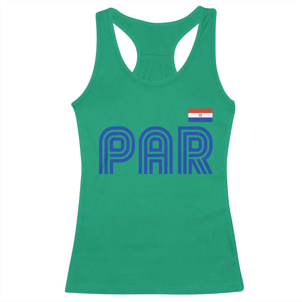 Vintage Paraguay Racerback Tank Top Retro Typography Patriotic Paraguayan Pride Flag Graphic TS10 Irish Green Print Your Wear