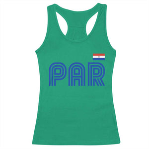 Vintage Paraguay Racerback Tank Top Retro Typography Patriotic Paraguayan Pride Flag Graphic TS10 Irish Green Print Your Wear
