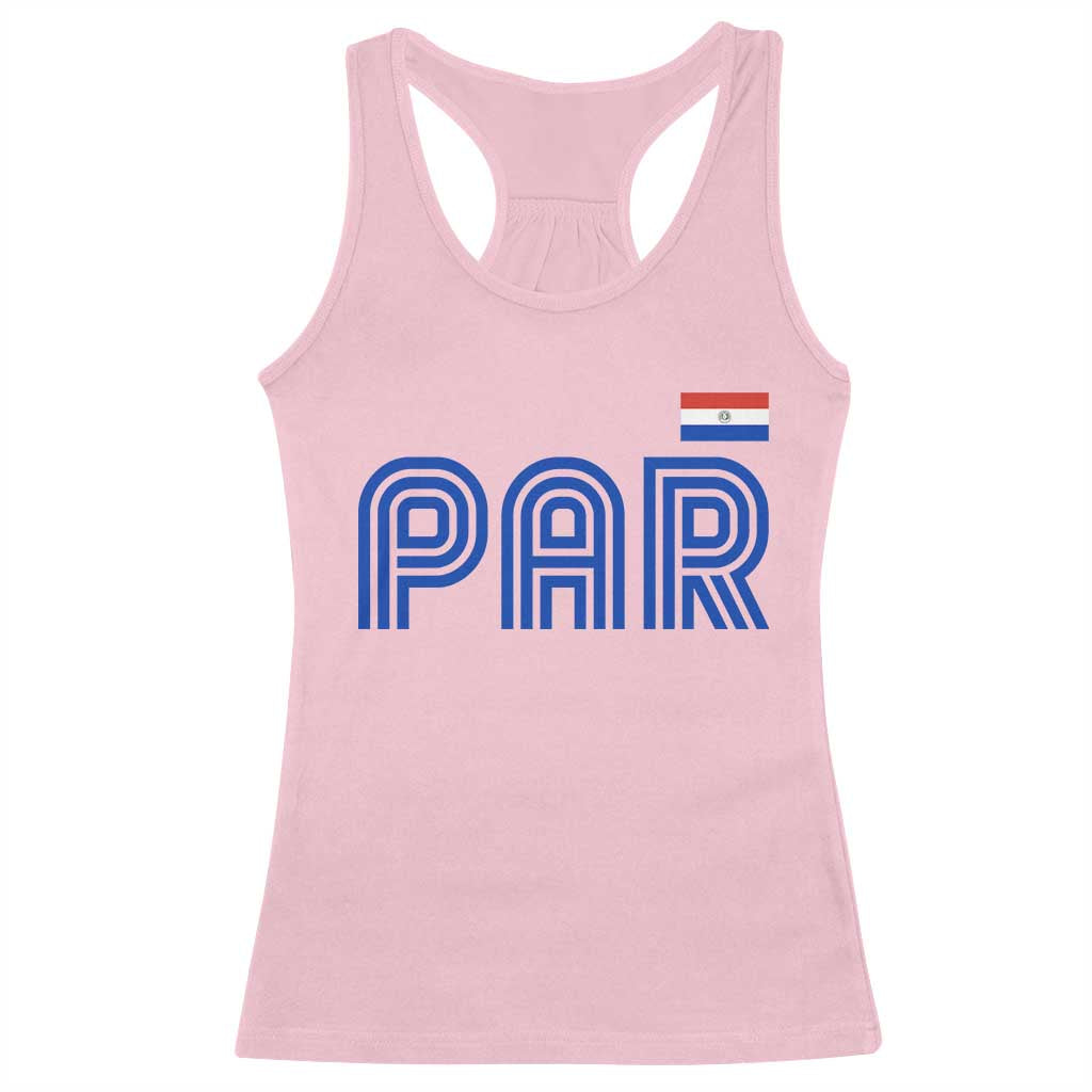Vintage Paraguay Racerback Tank Top Retro Typography Patriotic Paraguayan Pride Flag Graphic TS10 Light Pink Print Your Wear