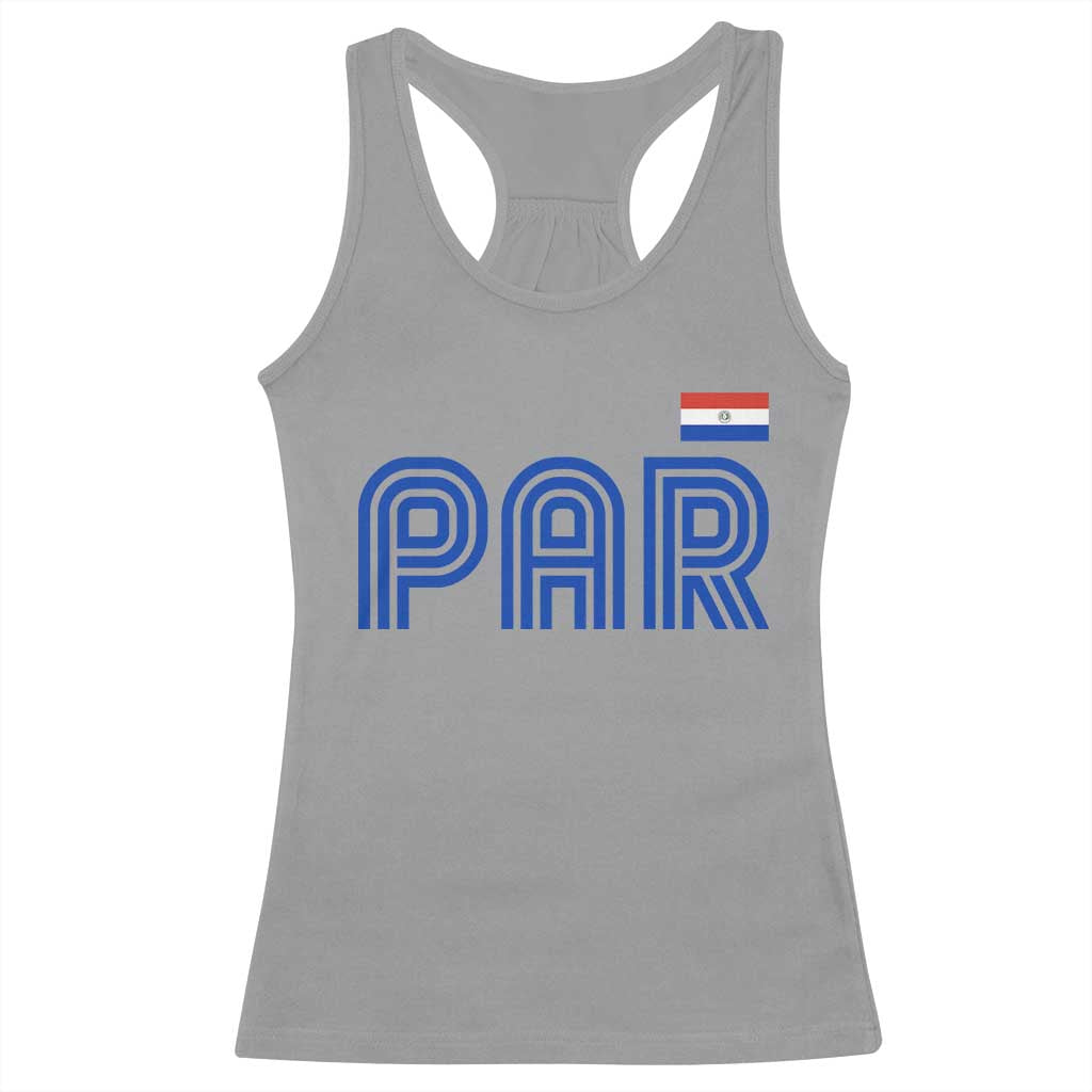 Vintage Paraguay Racerback Tank Top Retro Typography Patriotic Paraguayan Pride Flag Graphic TS10 Sport Gray Print Your Wear