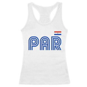 Vintage Paraguay Racerback Tank Top Retro Typography Patriotic Paraguayan Pride Flag Graphic TS10 White Print Your Wear