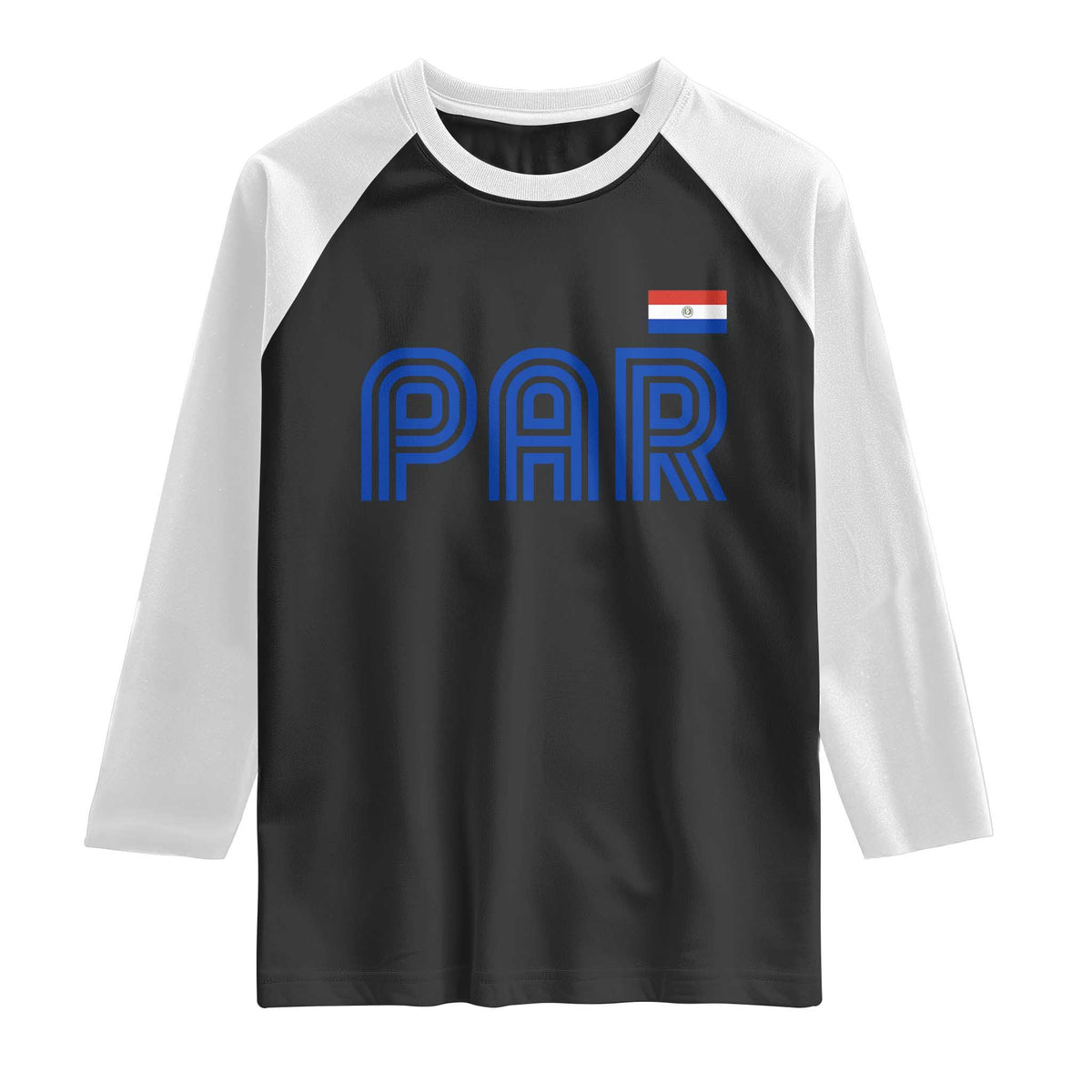 Vintage Paraguay Raglan Shirt Retro Typography Patriotic Paraguayan Pride Flag Graphic TS10 Black White Print Your Wear