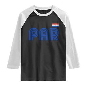 Vintage Paraguay Raglan Shirt Retro Typography Patriotic Paraguayan Pride Flag Graphic TS10 Black White Print Your Wear