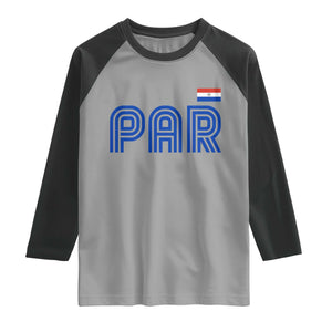 Vintage Paraguay Raglan Shirt Retro Typography Patriotic Paraguayan Pride Flag Graphic TS10 Sport Gray Black Print Your Wear