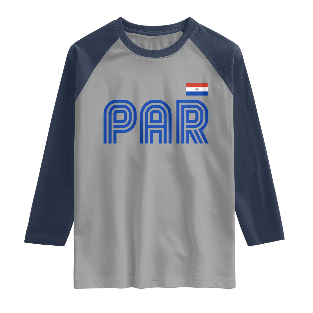 Vintage Paraguay Raglan Shirt Retro Typography Patriotic Paraguayan Pride Flag Graphic TS10 Sport Gray Navy Print Your Wear