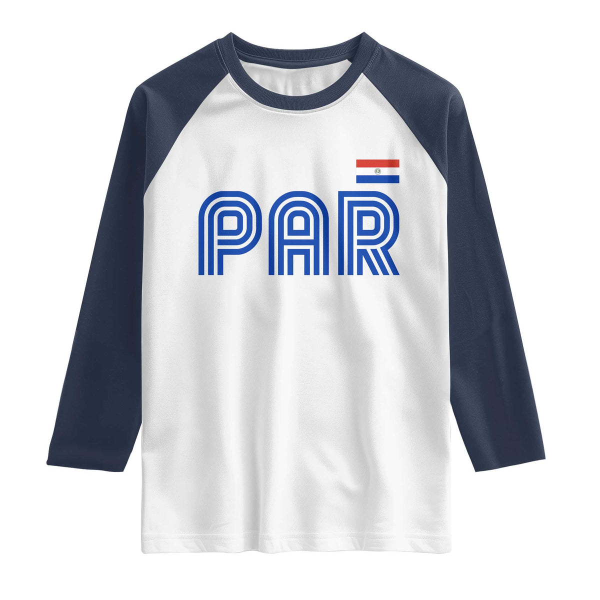 Vintage Paraguay Raglan Shirt Retro Typography Patriotic Paraguayan Pride Flag Graphic TS10 White Navy Print Your Wear
