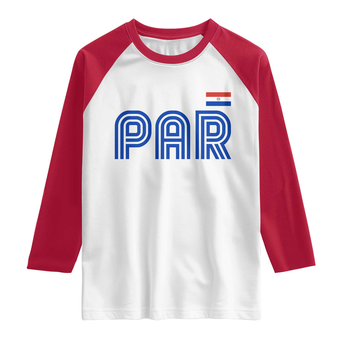 Vintage Paraguay Raglan Shirt Retro Typography Patriotic Paraguayan Pride Flag Graphic TS10 White Red Print Your Wear