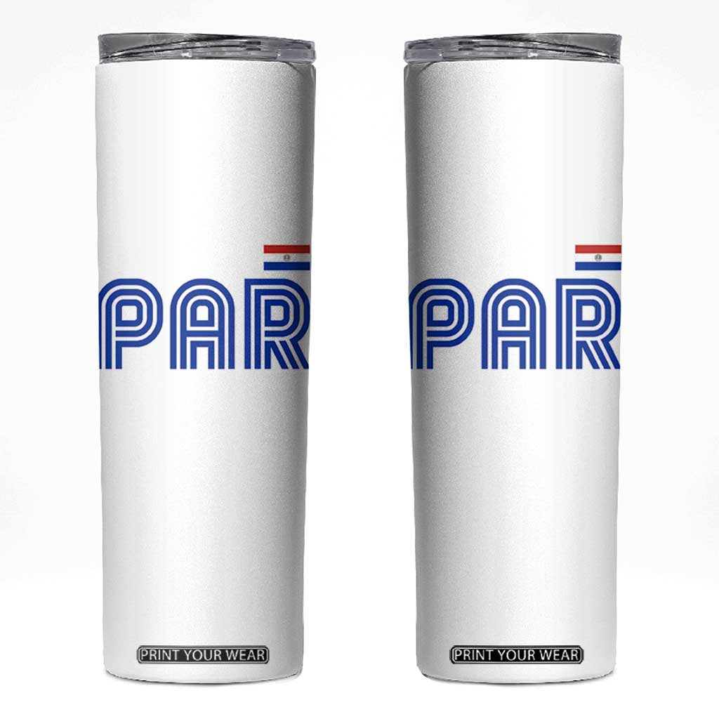 Vintage Paraguay Skinny Tumbler Retro Typography Patriotic Paraguayan Pride Flag Graphic TS10 White Print Your Wear