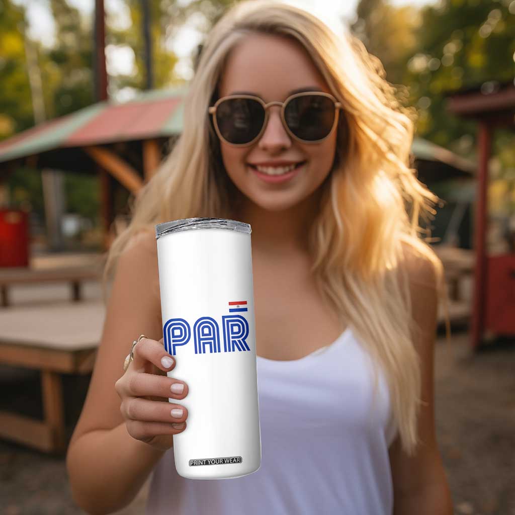 Vintage Paraguay Skinny Tumbler Retro Typography Patriotic Paraguayan Pride Flag Graphic TS10 Print Your Wear