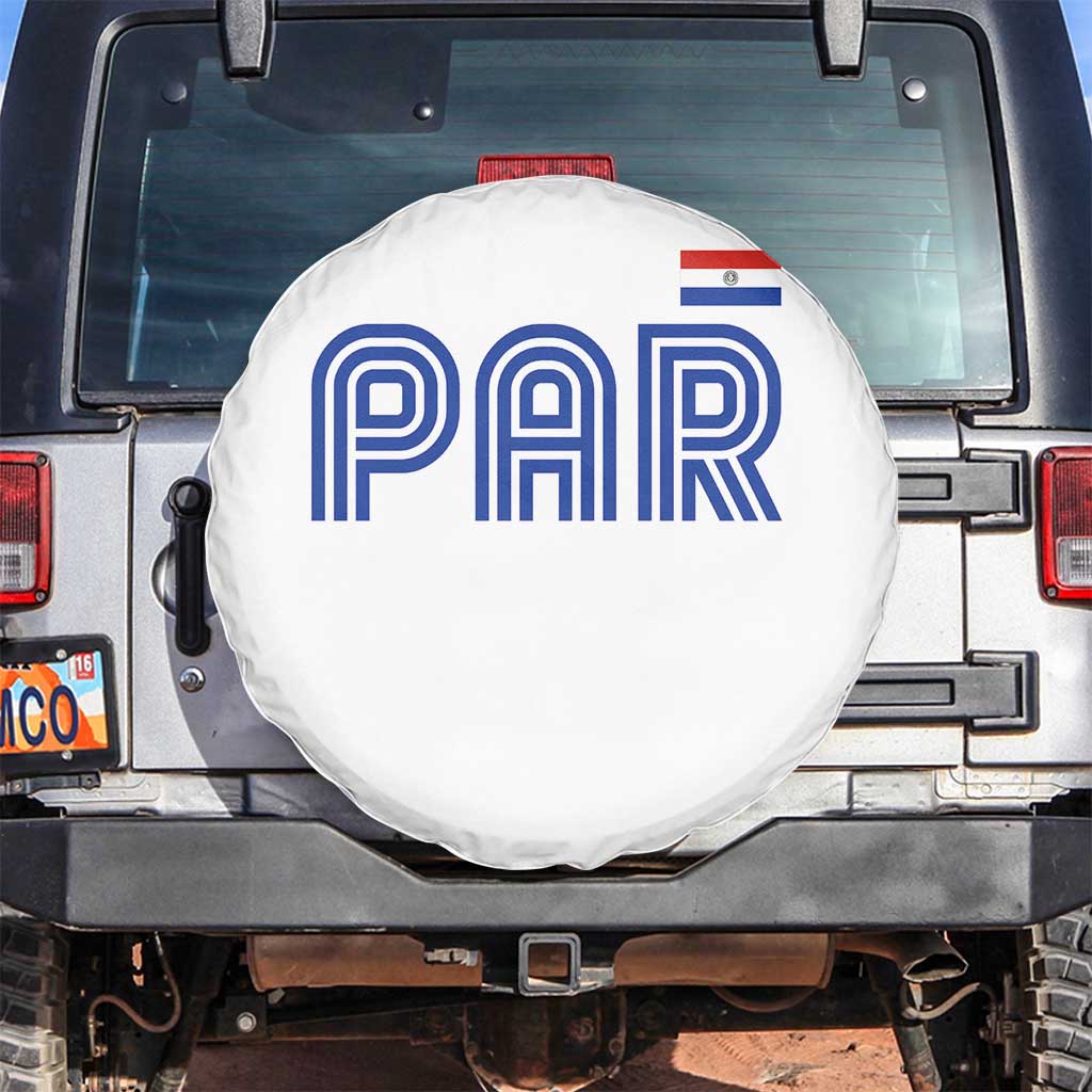 Vintage Paraguay Spare Tire Cover Retro Typography Patriotic Paraguayan Pride Flag Graphic TS10 No hole White Print Your Wear