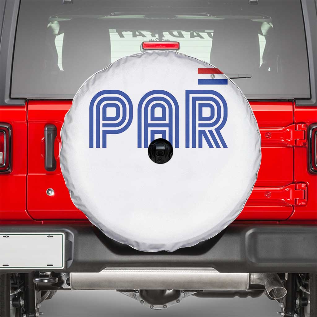 Vintage Paraguay Spare Tire Cover Retro Typography Patriotic Paraguayan Pride Flag Graphic TS10 White Print Your Wear