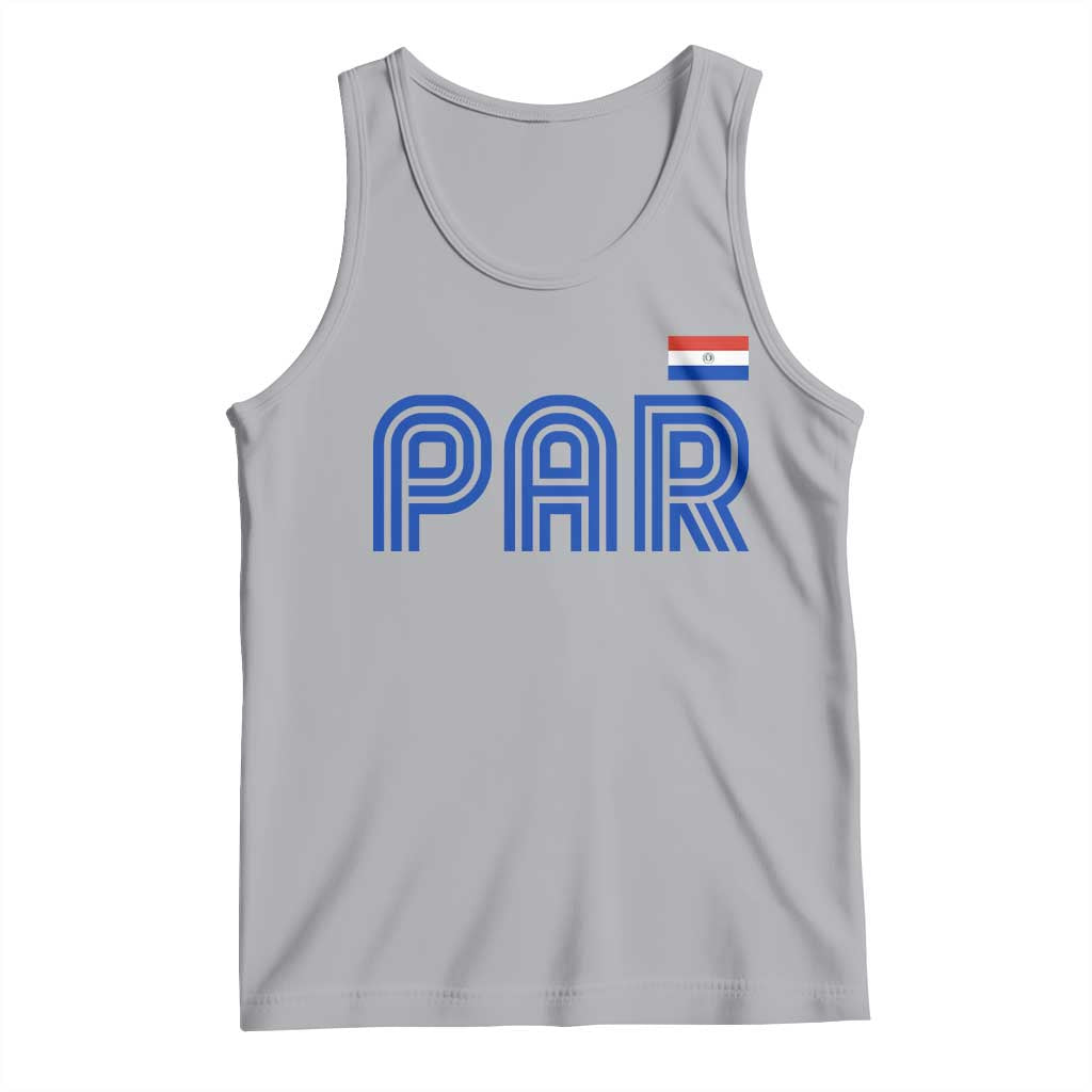 Vintage Paraguay Tank Top Retro Typography Patriotic Paraguayan Pride Flag Graphic TS10 Athletic Heather Print Your Wear