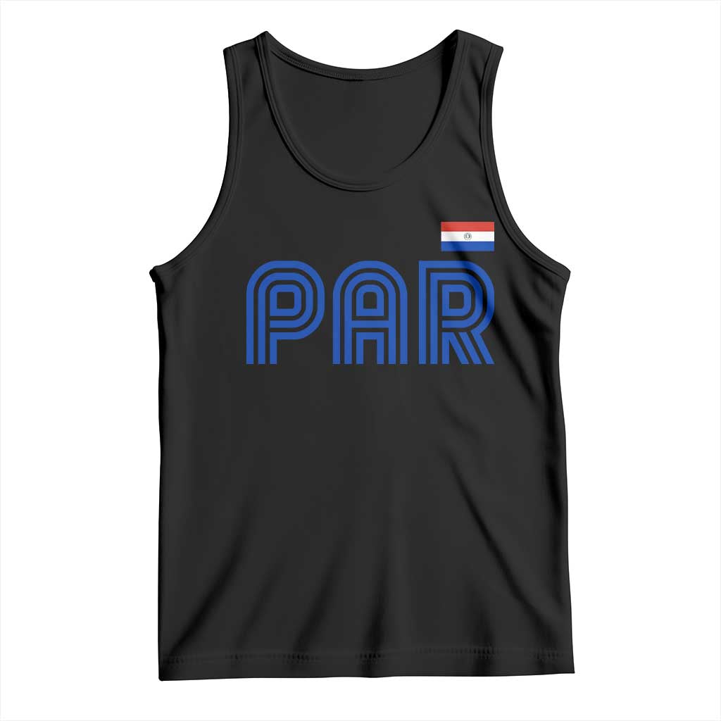 Vintage Paraguay Tank Top Retro Typography Patriotic Paraguayan Pride Flag Graphic TS10 Black Print Your Wear