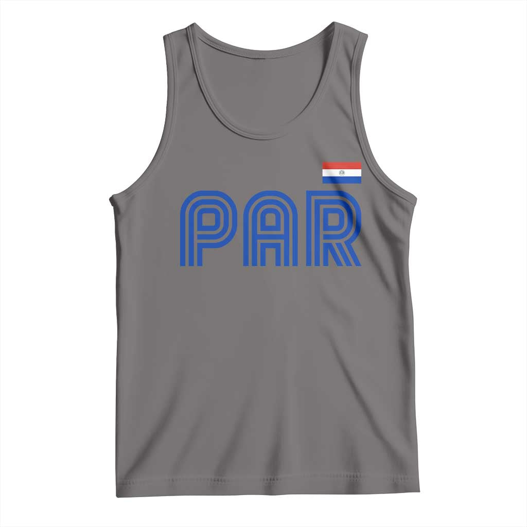 Vintage Paraguay Tank Top Retro Typography Patriotic Paraguayan Pride Flag Graphic TS10 Deep Heather Print Your Wear