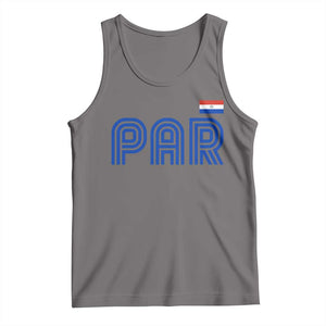 Vintage Paraguay Tank Top Retro Typography Patriotic Paraguayan Pride Flag Graphic TS10 Deep Heather Print Your Wear