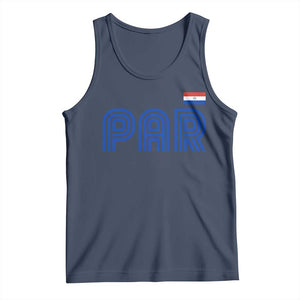 Vintage Paraguay Tank Top Retro Typography Patriotic Paraguayan Pride Flag Graphic TS10 Navy Print Your Wear