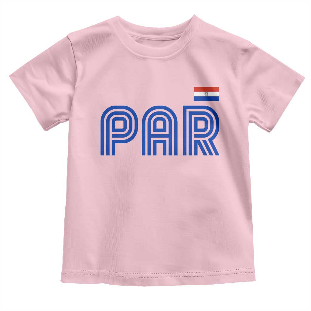 Vintage Paraguay Toddler T Shirt Retro Typography Patriotic Paraguayan Pride Flag Graphic TS10 Light Pink Print Your Wear