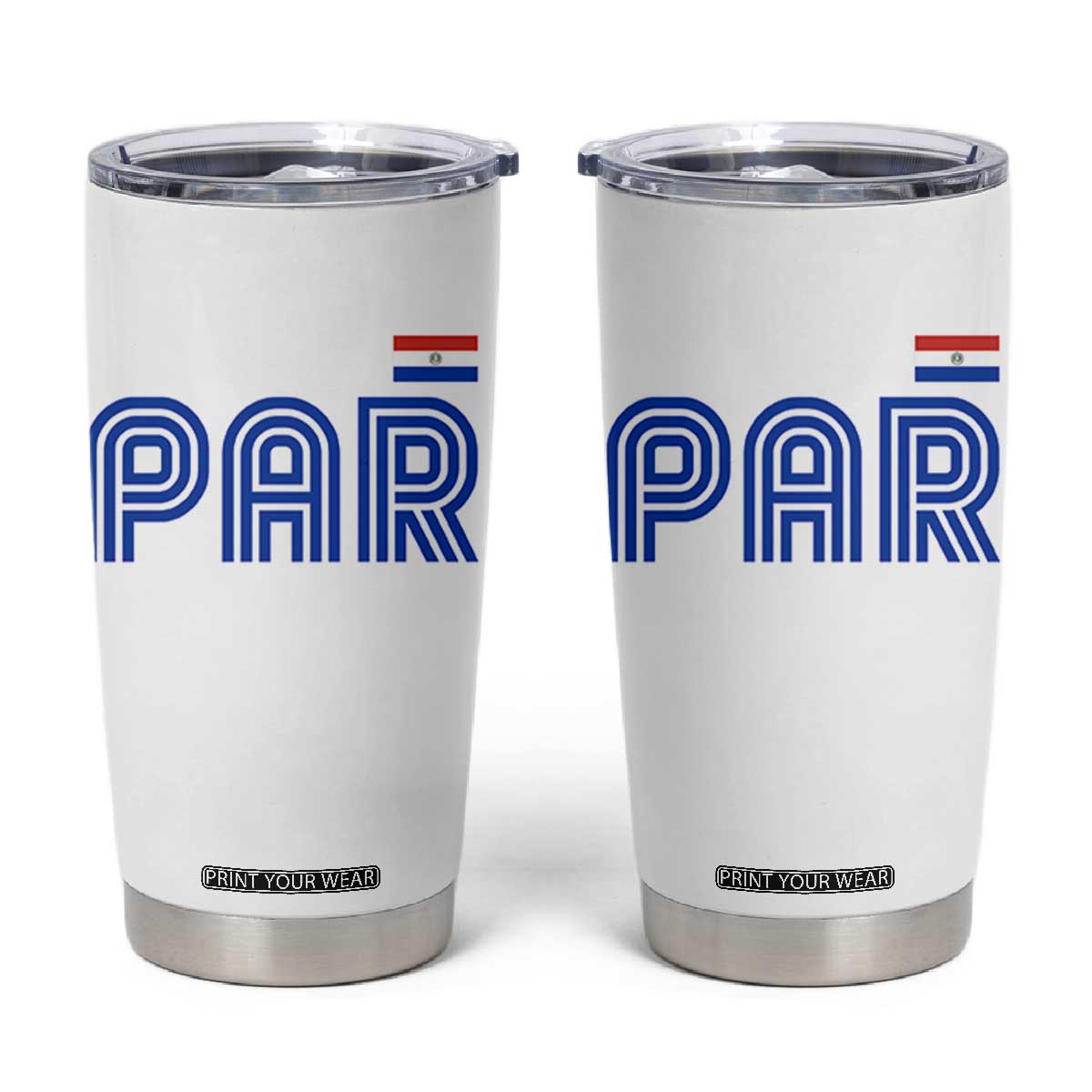 Vintage Paraguay Tumbler Cup Retro Typography Patriotic Paraguayan Pride Flag Graphic TS10 White Print Your Wear