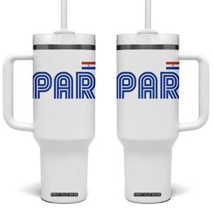 Vintage Paraguay Tumbler With Handle Retro Typography Patriotic Paraguayan Pride Flag Graphic TS10 One Size: 40 oz White Print Your Wear