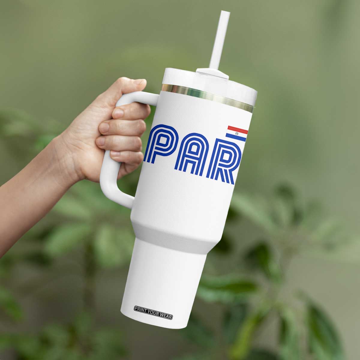 Vintage Paraguay Tumbler With Handle Retro Typography Patriotic Paraguayan Pride Flag Graphic TS10 Print Your Wear