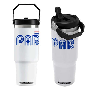 Vintage Paraguay Flip Straw Tumbler Retro Typography Patriotic Paraguayan Pride Flag Graphic TS10 One Size: 30 oz White Print Your Wear