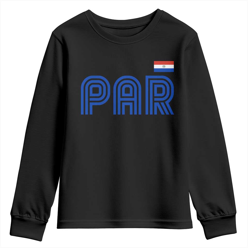 Vintage Paraguay Youth Sweatshirt Retro Typography Patriotic Paraguayan Pride Flag Graphic TS10 Black Print Your Wear
