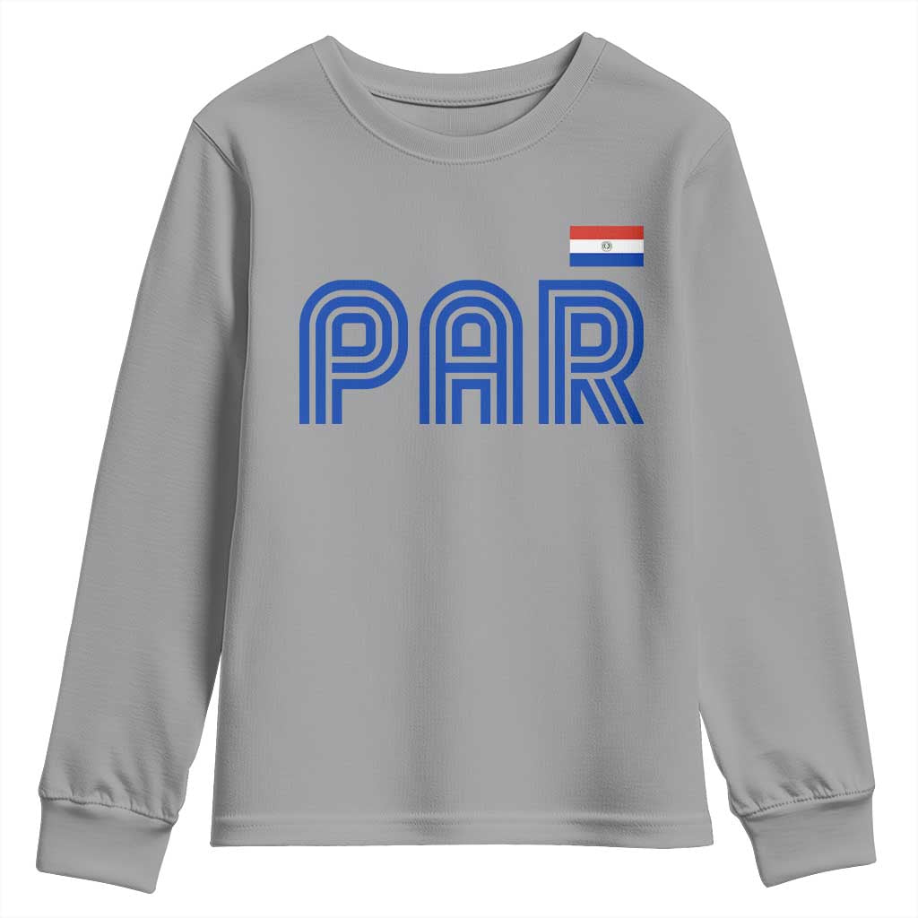 Vintage Paraguay Youth Sweatshirt Retro Typography Patriotic Paraguayan Pride Flag Graphic TS10 Sport Gray Print Your Wear