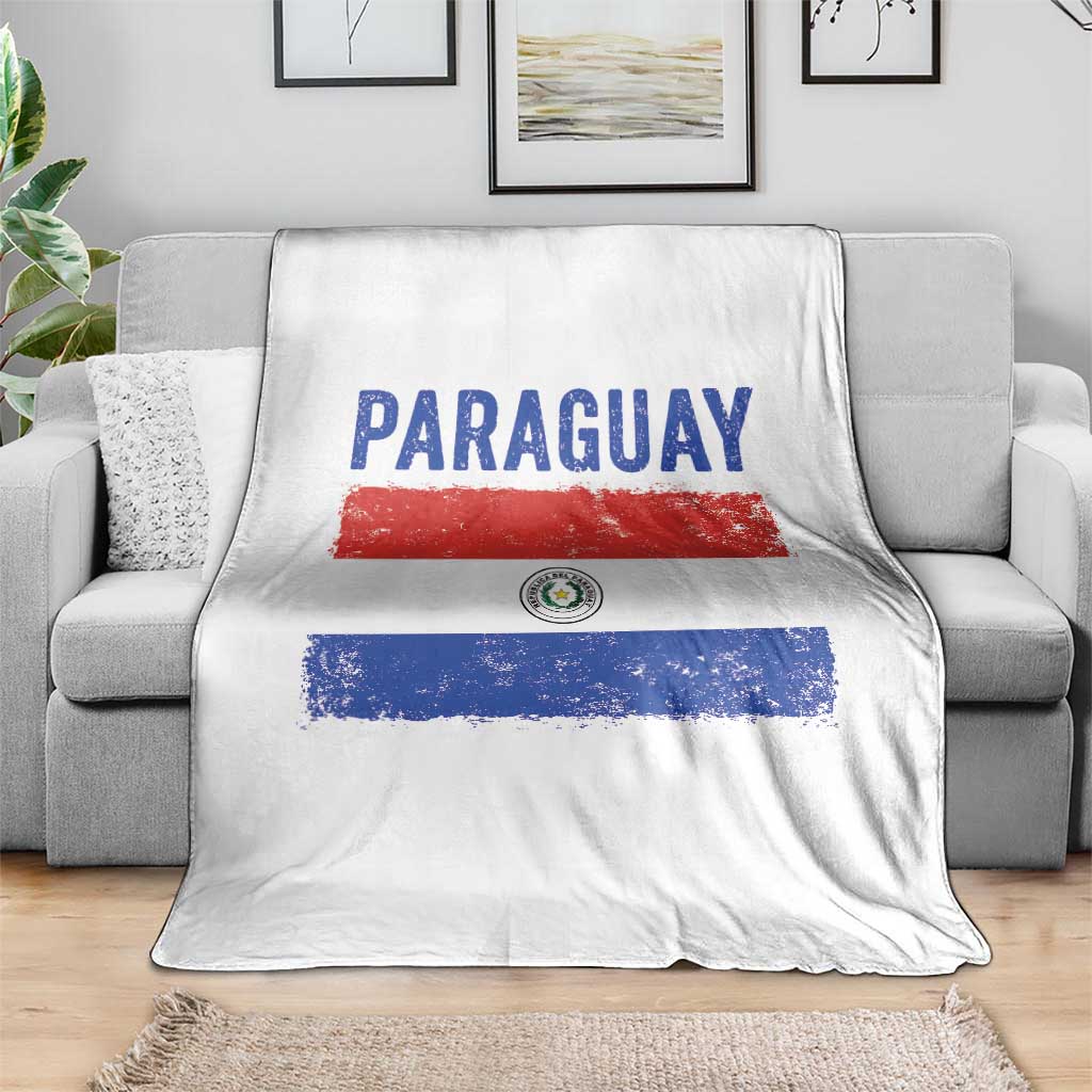 Vintage Paraguay Flag Distressed Paraguayan Pride Patriotic Soccer Fan Graphic Throw Blanket TS10 Print Your Wear