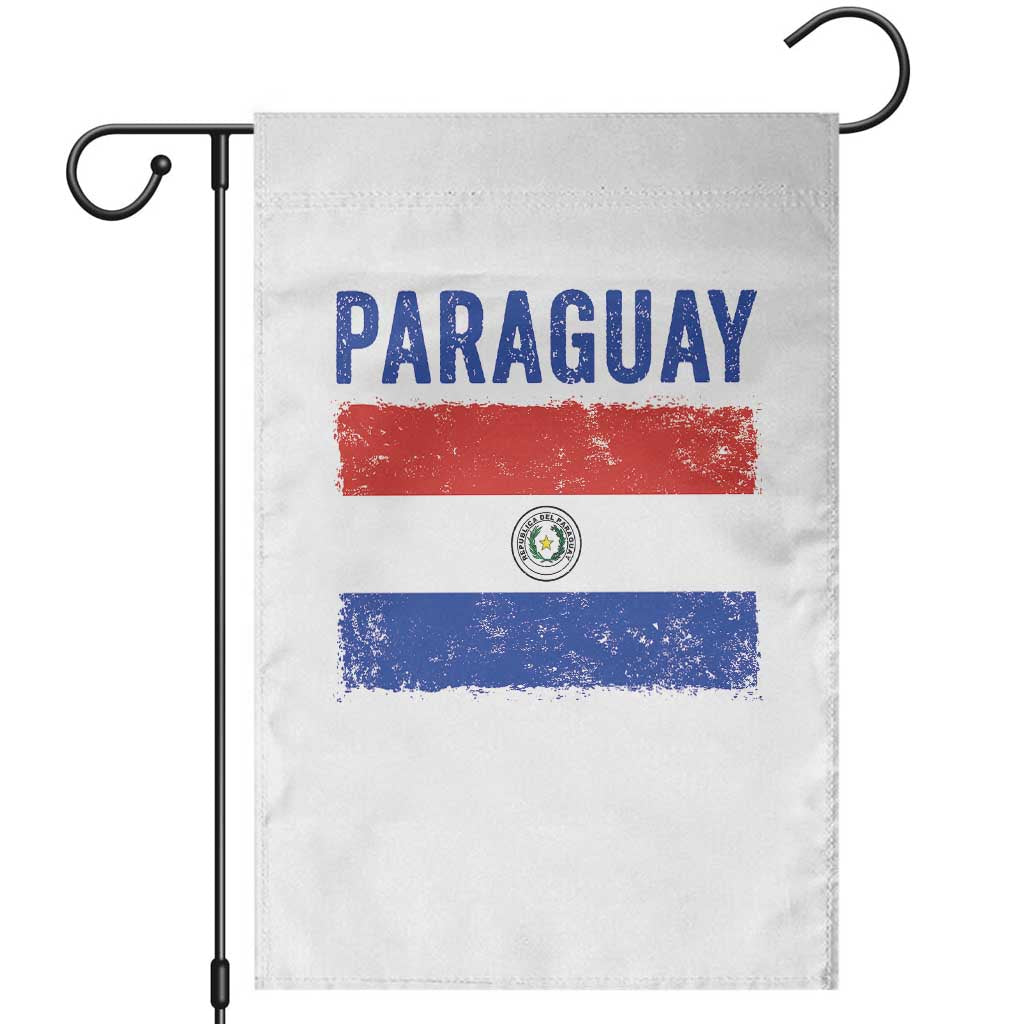 Vintage Paraguay Flag Distressed Paraguayan Pride Patriotic Soccer Fan Graphic Garden Flag TS10 White Print Your Wear