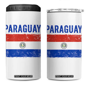 Vintage Paraguay Flag Distressed Paraguayan Pride Patriotic Soccer Fan Graphic 4 in 1 Can Cooler Tumbler TS10 One Size: 16 oz White Print Your Wear
