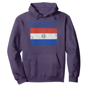 Vintage Paraguay Flag Distressed Paraguayan Pride Patriotic Soccer Fan Graphic Hoodie TS10 Purple Print Your Wear