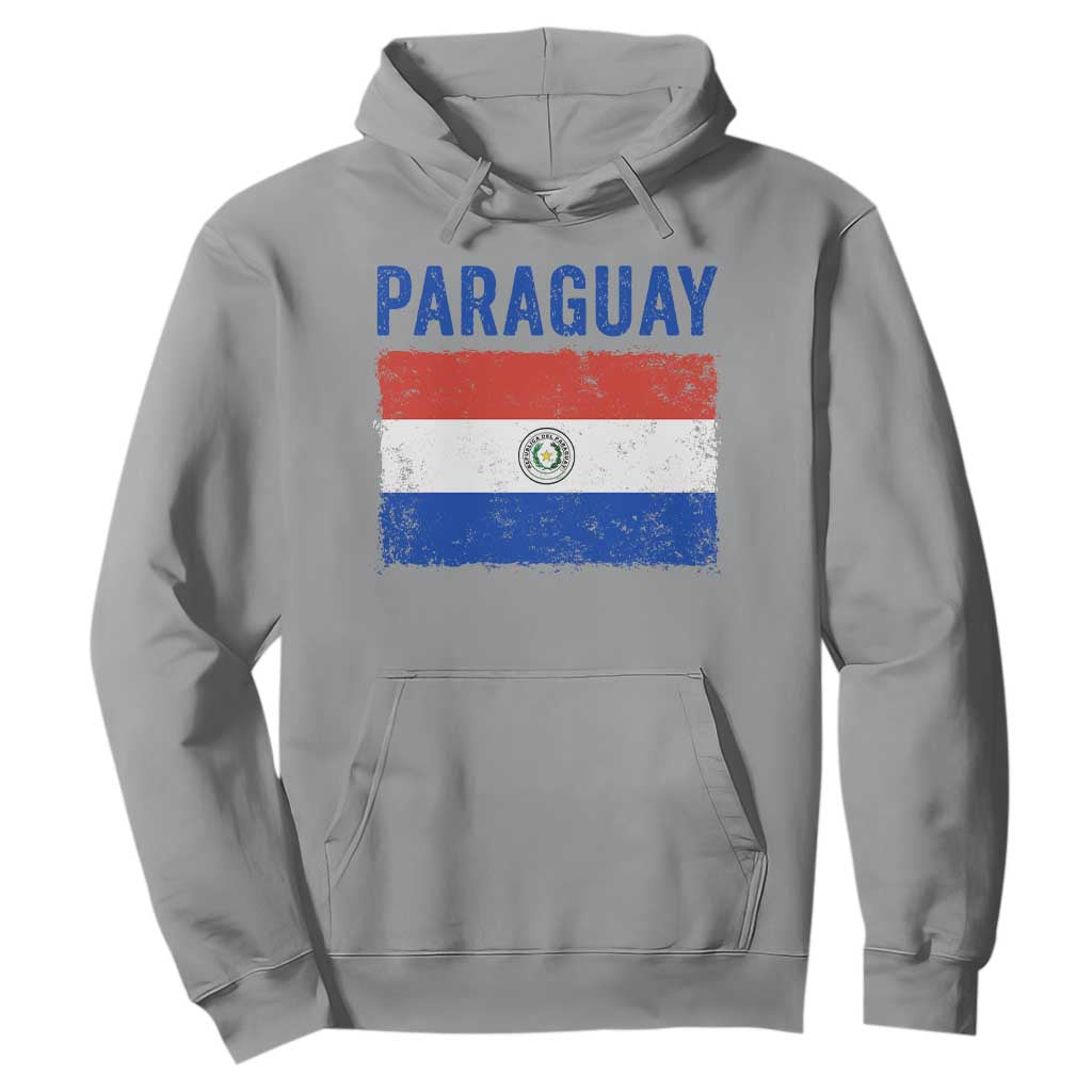 Vintage Paraguay Flag Distressed Paraguayan Pride Patriotic Soccer Fan Graphic Hoodie TS10 Sport Gray Print Your Wear