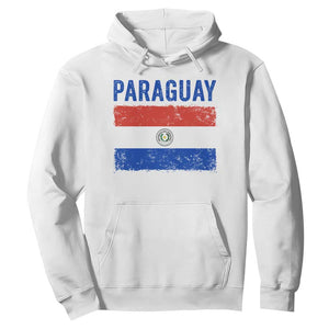 Vintage Paraguay Flag Distressed Paraguayan Pride Patriotic Soccer Fan Graphic Hoodie TS10 White Print Your Wear