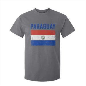 Vintage Paraguay Flag Distressed Paraguayan Pride Patriotic Soccer Fan Graphic T Shirt For Kid TS10 Charcoal Print Your Wear